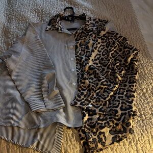 SHEIN Striped and Leopard Print Bodysuit